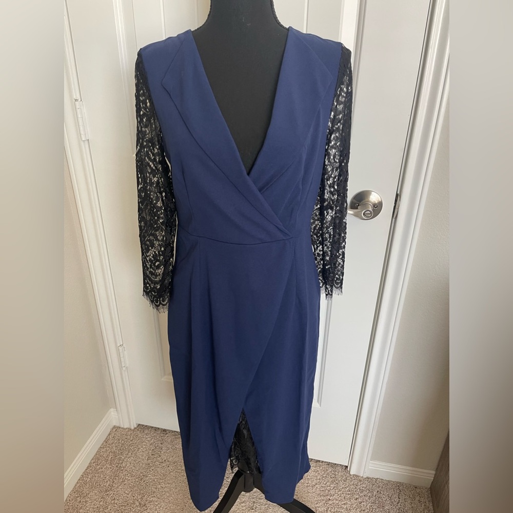Deep V Drape Dress